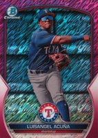 2023 Bowman Chrome Prospects #BCP230 Luisangel Acuna Fuchsia Shimmer Refractor Baseball Card