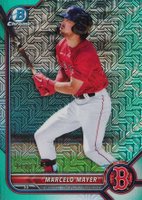 2022 Bowman Mega Box Chrome #126 Marcelo Mayer Aqua Refractor Baseball Card