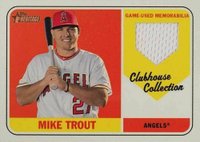 2018 Topps Heritage Clubhouse Collection Relics #MTR Mike Trout High Number Baseball Card