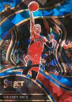 2023 Panini Select #287 Gradey Dick Blue Cracked Ice Basketball Card