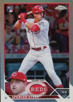 2023 Topps Chrome #146 Spencer Steer Refractor Baseball Card