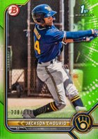 2022 Bowman Paper Prospects #BP79 Jackson Chourio Neon Green Baseball Card