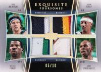 2004 UD Exquisite Collection Foursomes Patches #NFTS Dirk Nowitzki/Jason Terry/Jerry Stackhouse/Michael Finley Basketball Card