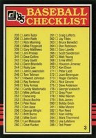1985 Donruss # Checklist (235-338) Baseball Card