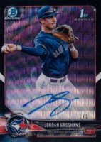 2018 Bowman Draft Chrome Draft Picks Autographs #CDAJG Jordan Groshans Black Wave Refractor Baseball Card