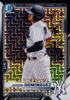 2021 Bowman Mega Box Chrome #BCP13 Jasson Dominguez Black Refractor 1/1 Baseball Card