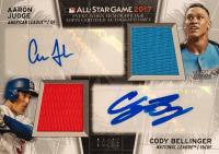2017 Topps Update All-Star Stitches Dual Autographs #JB Aaron Judge/Cody Bellinger Baseball Card