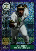 2022 Topps Silver Pack 1987 Chrome Promo #T87C42 Rickey Henderson Purple Refractor Baseball Card