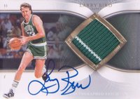 2006 Upper Deck Exquisite Collection Autographs Patches  #AP-LB Larry Bird Basketball Card