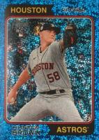 2023 Topps Heritage #316 Hunter Brown Chrome-Blue Sparkle Refractor Baseball Card