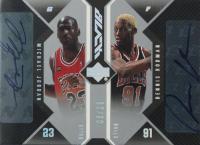 2006 Upper Deck Black Dual Autographs #DA-JR Dennis Rodman/Michael Jordan Basketball Card