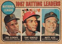 1968 Venezuela Topps #1 NL Batting Leaders Baseball Card