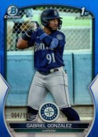 2023 Bowman Chrome Prospects #BCP133 Gabriel Gonzalez Blue Refractor Baseball Card
