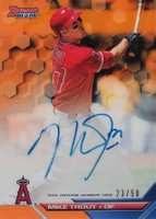 2016 Bowman's Best Best of 2016 Autograph #B16MT Mike Trout Orange Refractor Baseball Card