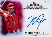 2013 Topps Tribute Autographs #TA-MT Mike Trout Red Baseball Card
