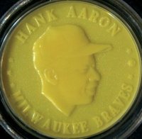 1960 Armour Coins # Hank Aaron Milwaukee Braves Baseball Card