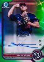 2022 Bowman Chrome Prospect Autographs #CPABH Brady House Green Refractor Baseball Card