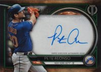 2020 Topps Tribute Autographs #TAPA Pete Alonso Green Baseball Card