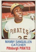 1975 Hostess #21 Manny Sanguillen Hand Cut Baseball Card