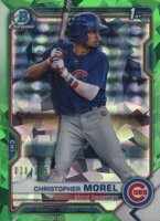 2021 Bowman Sapphire Edition Chrome Prospects #BCP131 Christopher Morel Green Baseball Card