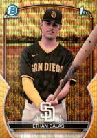 2023 Bowman Chrome Prospects #BCP171 Ethan Salas Yellow/Orange Vapor Baseball Card