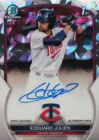 2023 Bowman Chrome Prospect Autographs #CPAEJ Edouard Julien Atomic Refractor Baseball Card