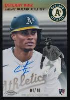 2023 Topps Chrome Platinum Anniversary Autographs #ER Esteury Ruiz Black Refractor Baseball Card