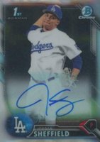 2016 Bowman Draft Chrome Draft Picks Autographs #CDAJS Jordan Sheffield Refractor Baseball Card