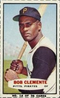 1965 Bazooka #14 Roberto Clemente Hand Cut-Batting Baseball Card