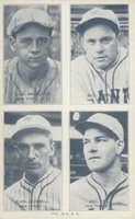 1936 Exhibits Four-on-one #16 Hubbell/Mancuso/Ott/Terry Baseball Card