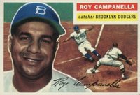 1956 Topps #101w Roy Campanella White Back Baseball Card