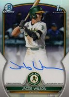 2023 Bowman Draft Chrome Prospect Autograph #CDAJWI Jacob Wilson Refractor Baseball Card