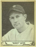 1940 Play Ball #17 Buddy Myer Baseball Card