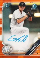 2019 Bowman Draft Chrome Draft Picks Autograph #CDAES Ethan Small Orange Refractor Baseball Card