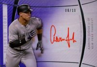 2017 Topps Diamond Icons Red Ink Signatures #AJU Aaron Judge Purple Baseball Card