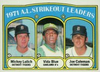 1972 Topps #96 A.L. Strikeout Leaders Baseball Card