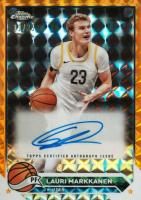 2023 Topps Chrome Topps Chrome Autographs #CGLM Lauri Markkanen Orange Geometric Basketball Card