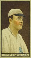 1912 Brown Backgrounds Broadleaf #96 Joseph Kutina Baseball Card