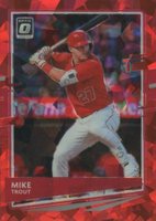 2020 Panini Donruss Optic #142 Mike Trout Red Cracked Ice Baseball Card
