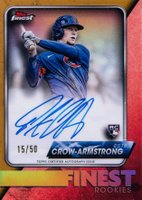 2024 Topps Finest Finest Rookie Design Variation Autographs #FRPC Pete Crow-Armstrong Gold Refractor Baseball Card