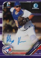 2019 Bowman Chrome Prospects Autographs #CPAAK Alejandro Kirk Purple Refractor Baseball Card
