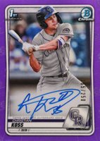 2020 Bowman Chrome Prospect Autographs #CPACK Christian Koss Purple Refractor Baseball Card