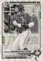 2021 Bowman Draft #BDC9 Christian Encarnacion-Strand Chrome-Black & White Raywave Refractor Baseball Card