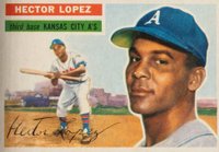 1956 Topps #16g Hector Lopez Gray back Baseball Card