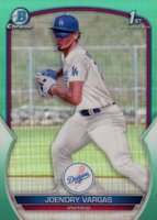 2023 Bowman Chrome Prospects #BCP218 Joendry Vargas Aqua Refractor Baseball Card