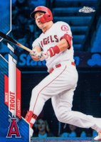2020 Topps Chrome #1 Mike Trout Blue Refractor Baseball Card