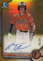 2022 Bowman Chrome Prospect Autographs #CPART Reed Trimble Gold Refractor Baseball Card