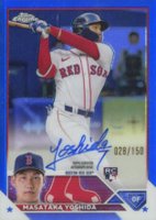 2023 Topps Chrome Rookie Autograph #RAMY Masataka Yoshida Blue Baseball Card