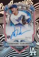 2024 Bowman Sterling Sterling Tek Autographs #STAYY Yoshinobu Yamamoto Rose Gold Refractor Baseball Card