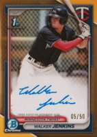 2024 Bowman Chrome Prospect Autographs #CPAWJ Walker Jenkins Gold Refractor Baseball Card